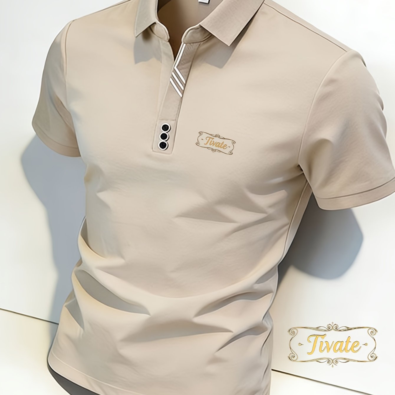 Tivate Men's Graphic - Shirt: Exquisite Design With Embroidered Logo. From Soft And Comfortable Fabric, This Stylish Menswear Top Is Ideal For Casual Wear, A Perfect Blend Of Fashion For A Look.