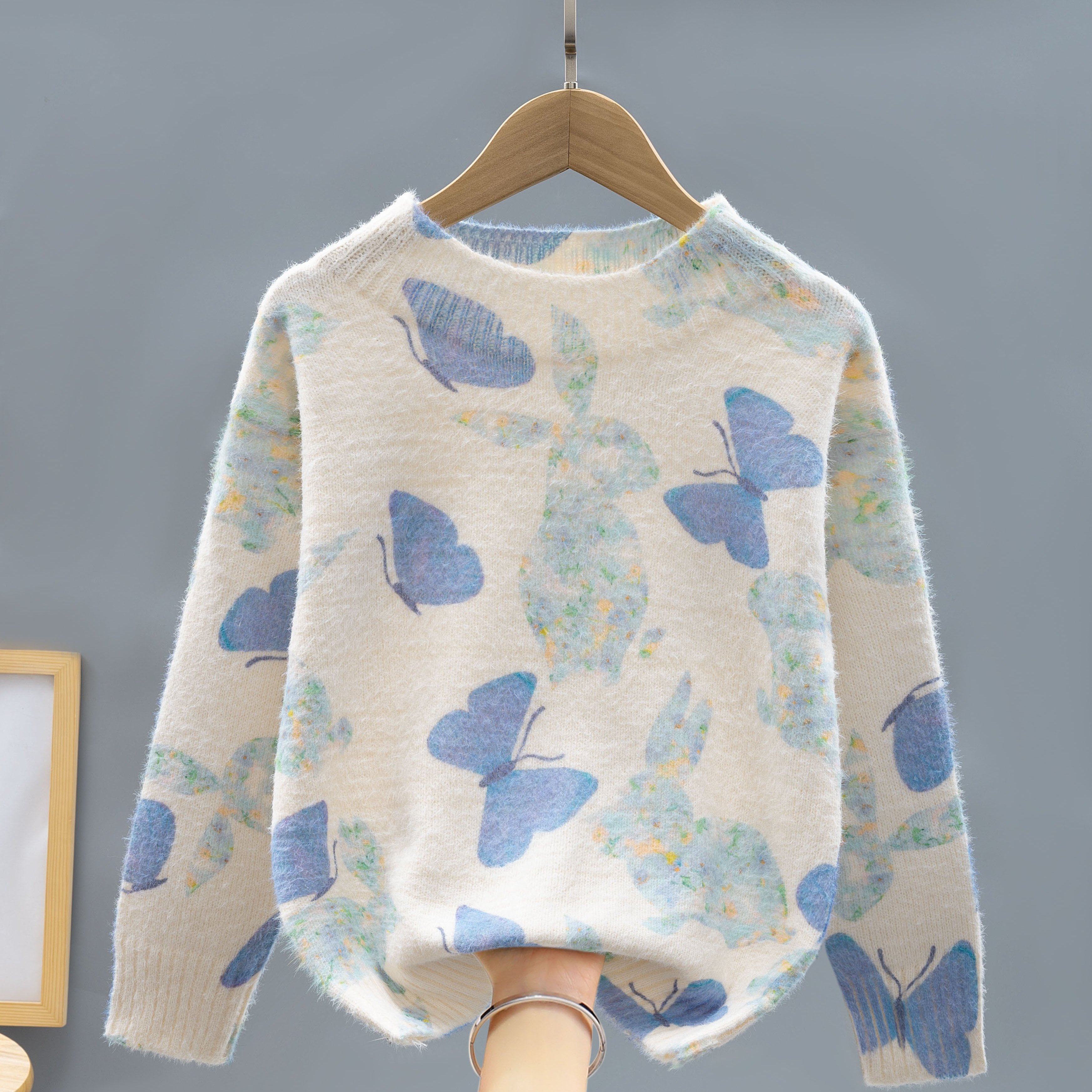 Image of [print Design-not Textured] Halloween Girls' Clothing Sweater Fashion Girls' Knit Pullover Print Round Neck Sweater Suitable For Outdoor Vacation As A Gift For Children - 068