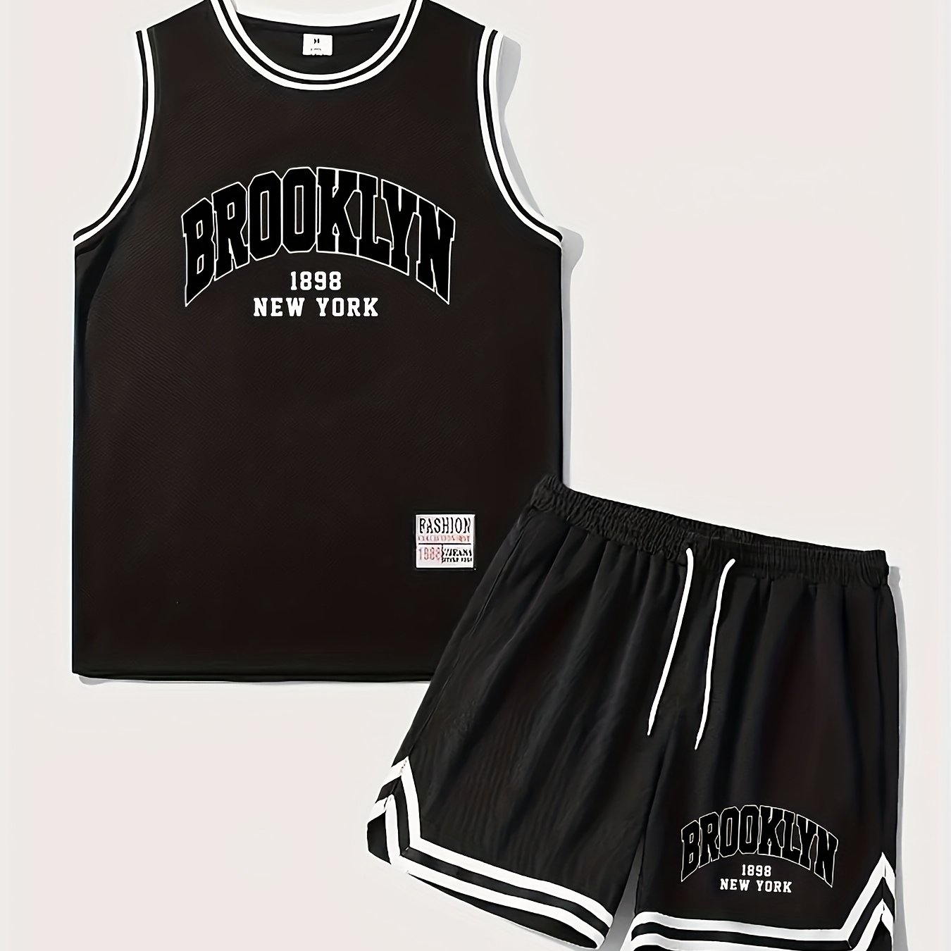 E-shop Herren Tanktop & Shorts Set mit Buchstabendruck, 2-teilig