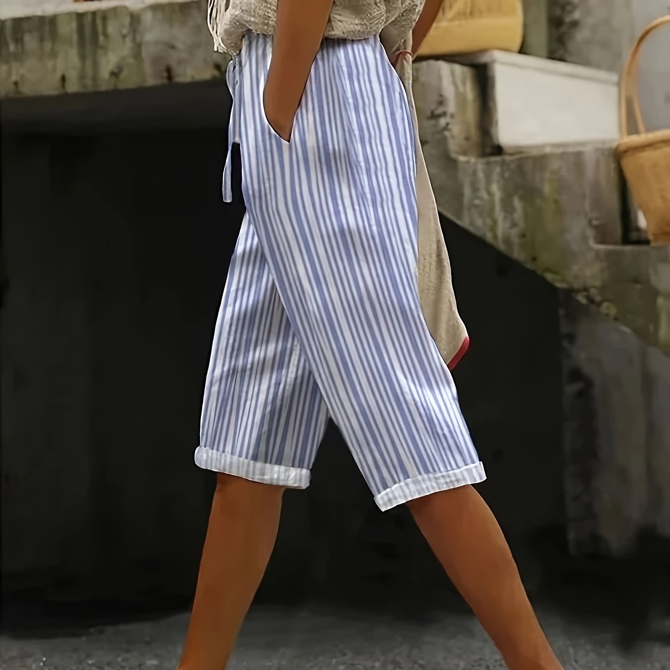 TEMU Cross-border Western Spring Summer Casual Capri Shorts