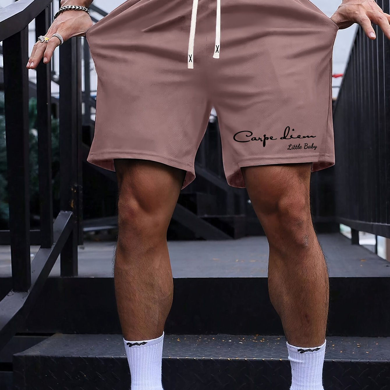 TEMU Men's Casual Shorts For Outdoor Wear, Plus Size