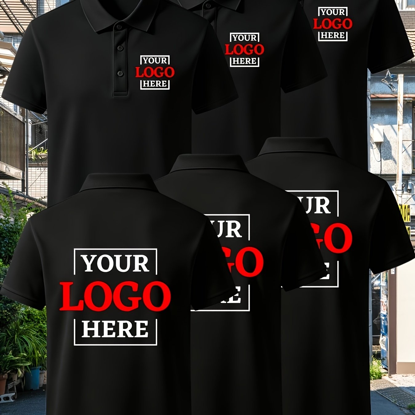 TEMU Custom 3pcs Summer Men's Casual Shirt Short Sleeve Golf Shirt, Personalized With Logo/text/photo Printing, Suitable For Diy Customization, Class