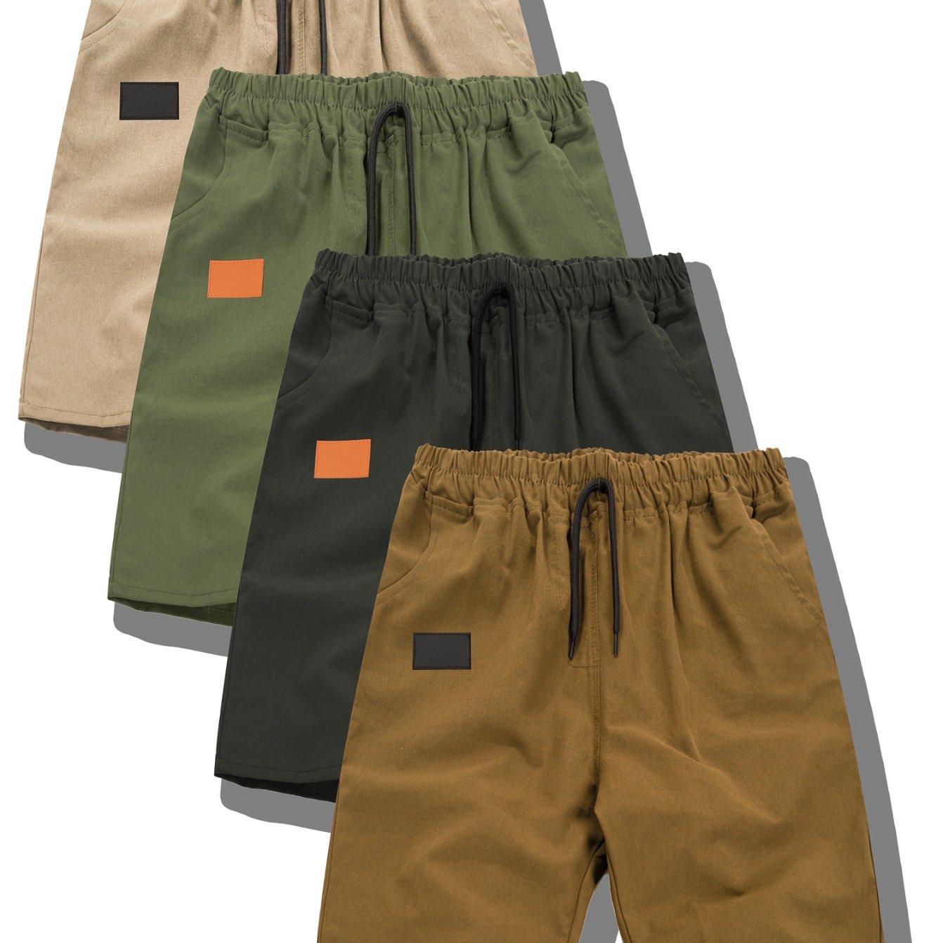 4pcs Boys' Summer Cargo Shorts, Trendy Korean Style, Stylish Design, Comfortable Trousers, For Outdoor