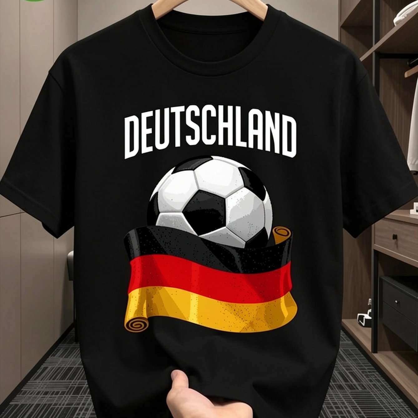 Image of Men' Germany National Soccer T-shirt - 1 German Football Shirt With National Colors For Training, Fan Apparel, Regular Fit Casual Wear (germany Football) - Spring Summer Fall Outfits, Plus Size