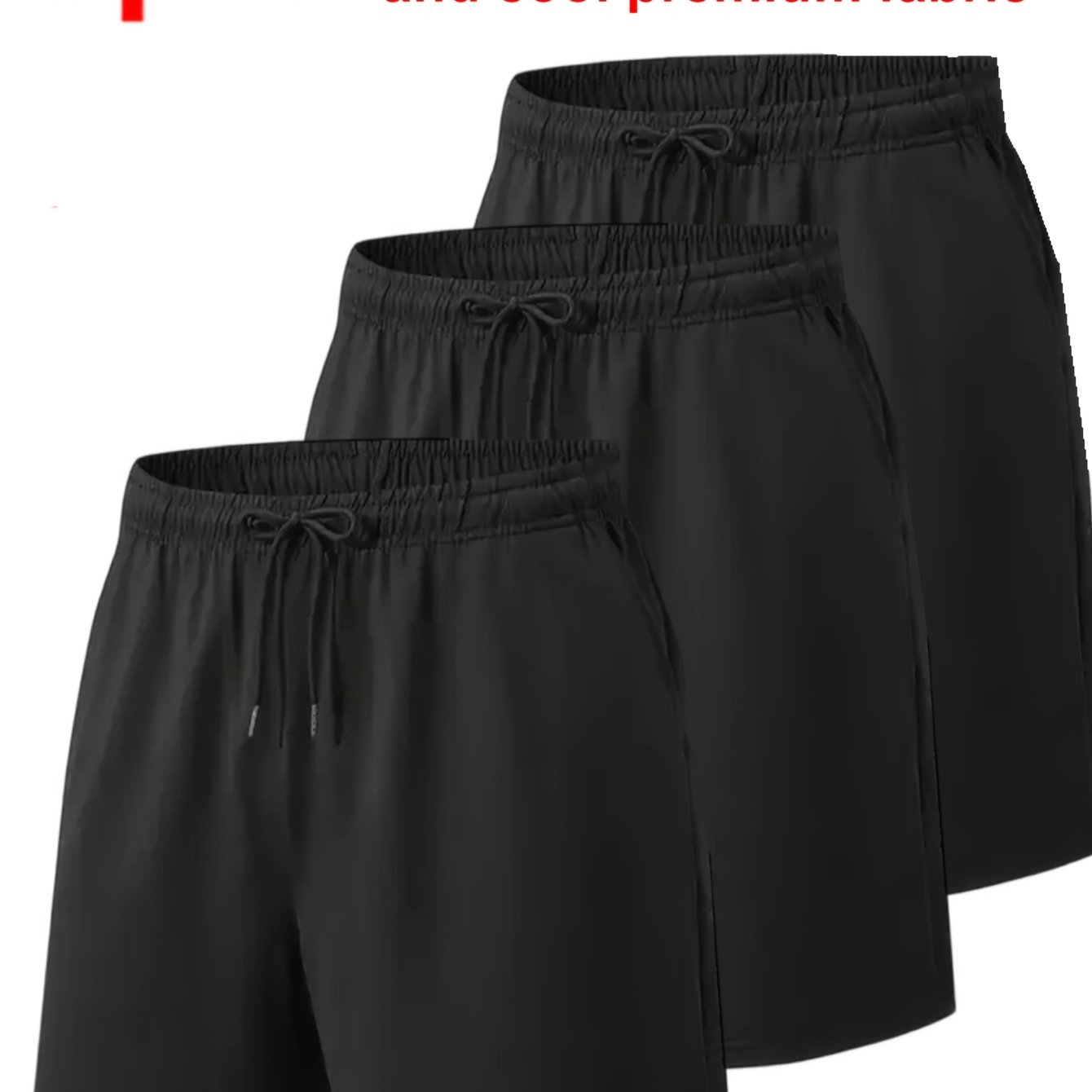 3pcs Men's Summer Polyester Pants With Elastic Waistband, Skin-friendly, Breathable, And Comfortable For Casual And Sporty Wear