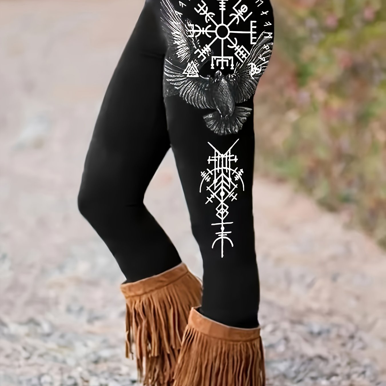 TEMU Women's Printed Leggings - Premium Comfortable Print