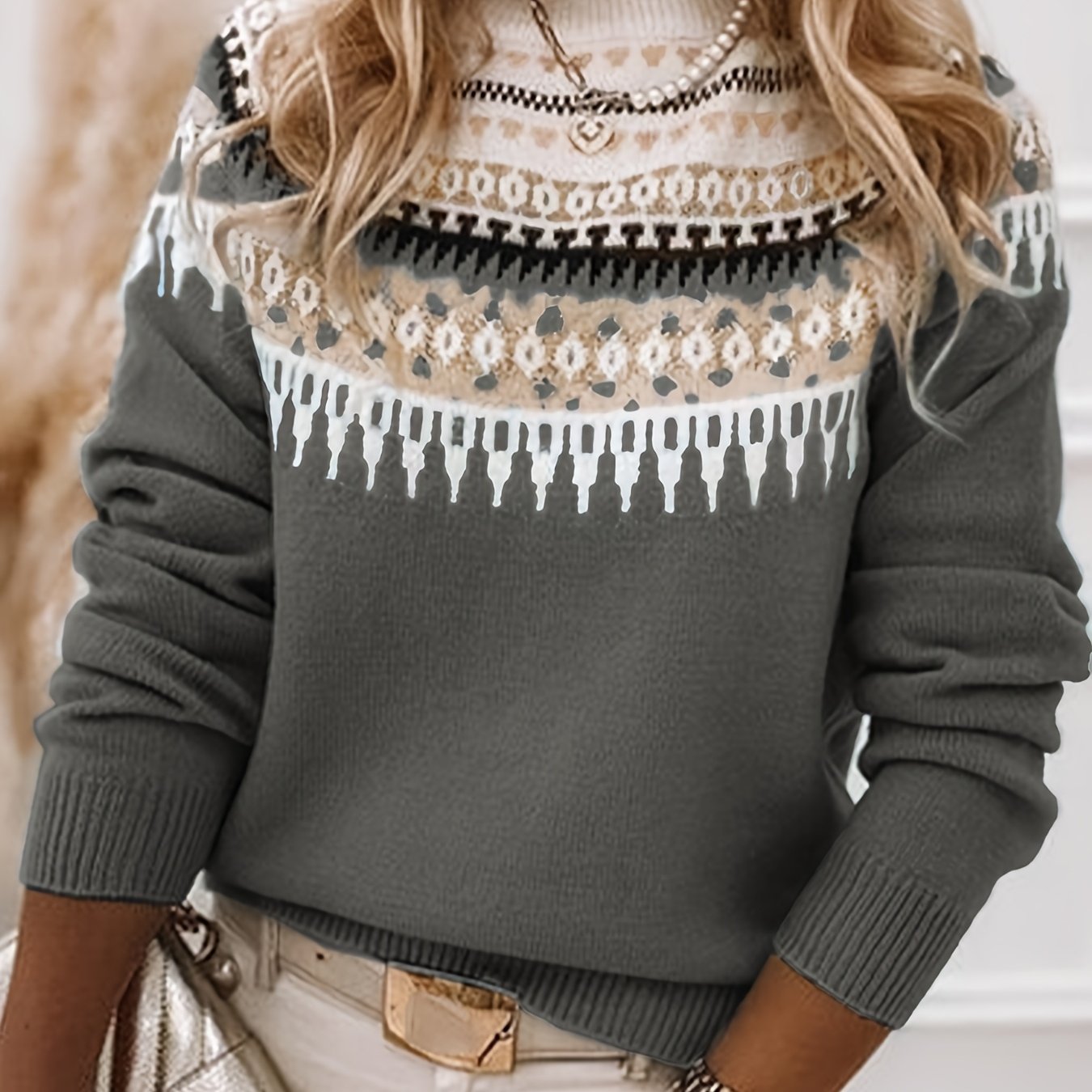New Arrival Women's Casual Round Neck Long Sleeve Pullover