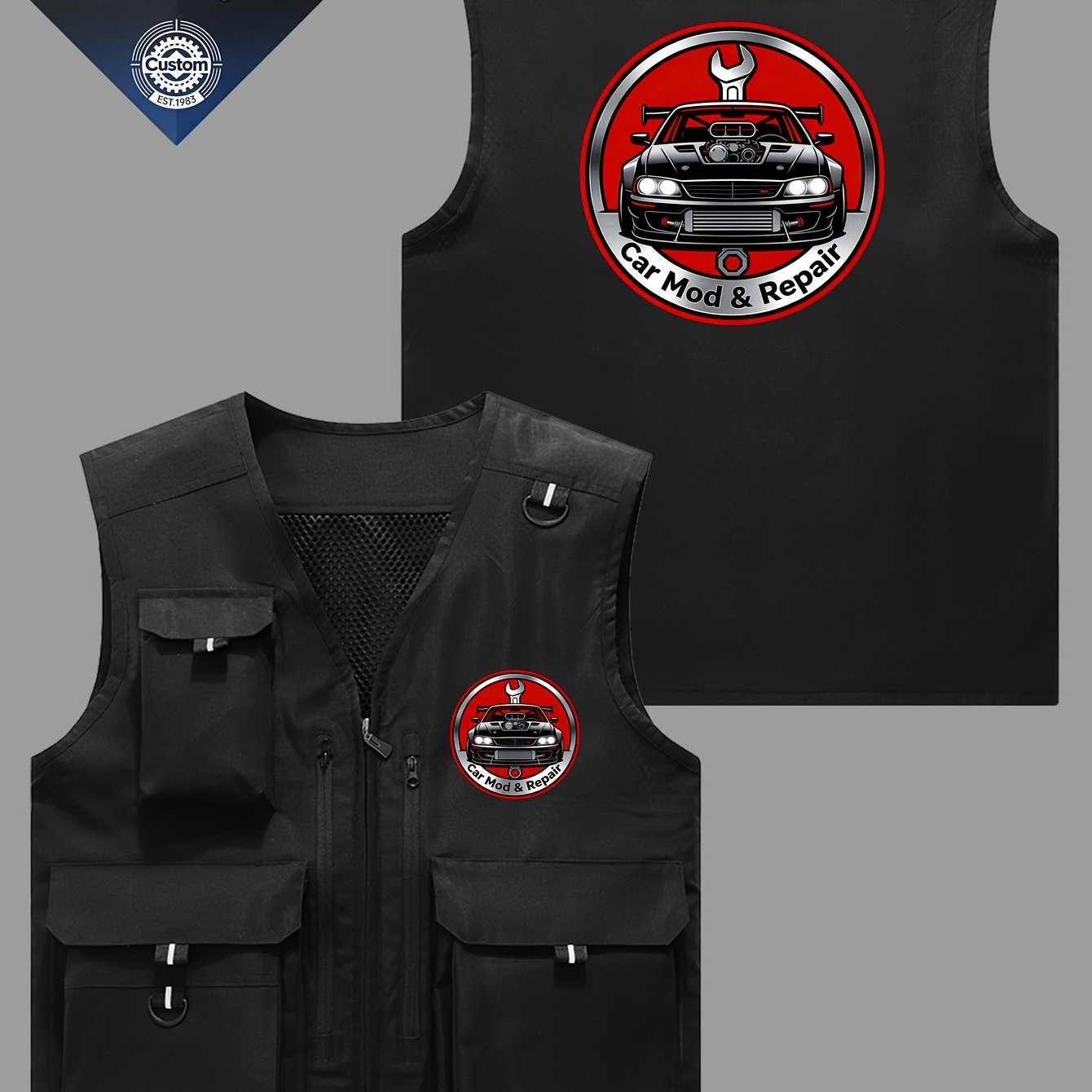 TEMU [custom Vest] 12 Colors, Multi-pocket 's Outdoor Vest Photography Loose Tank Top Summer Quick-dry Camisole Casual Workwear Jacket, Custom Logo,