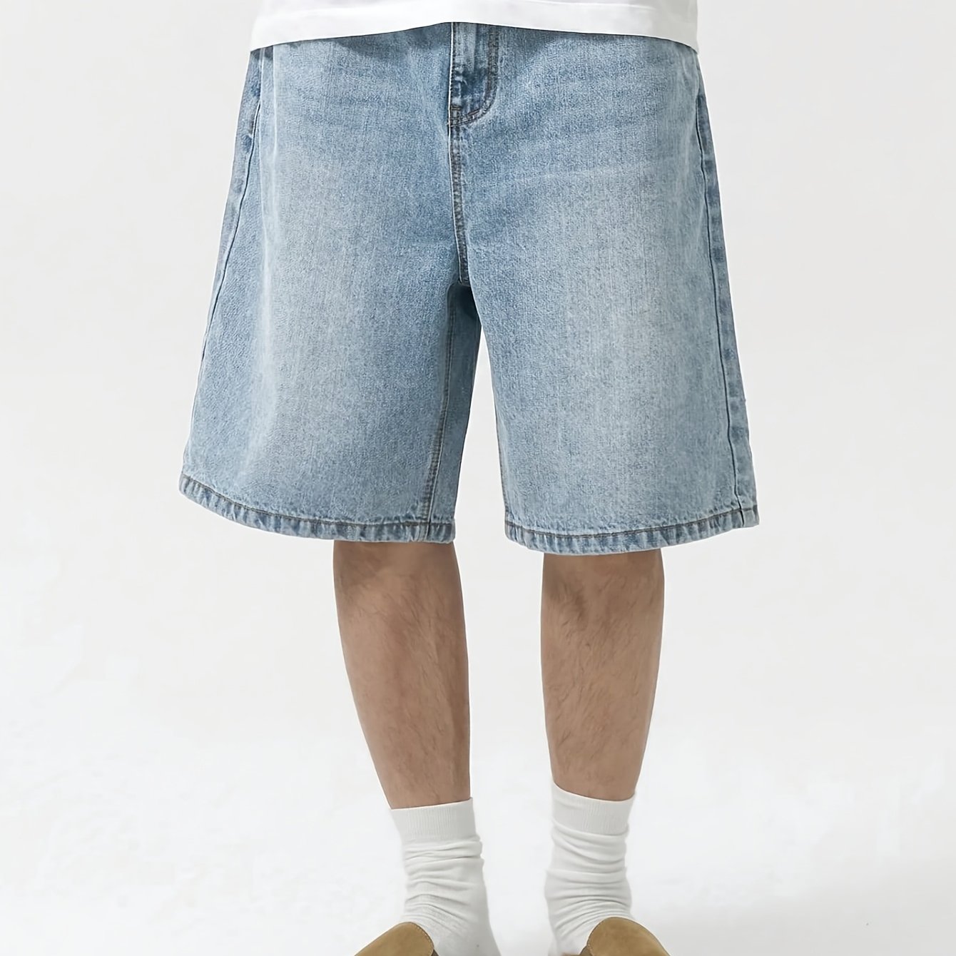 Men's Loose Casual Denim Shorts, Versatile And Simple Jeans For Summer