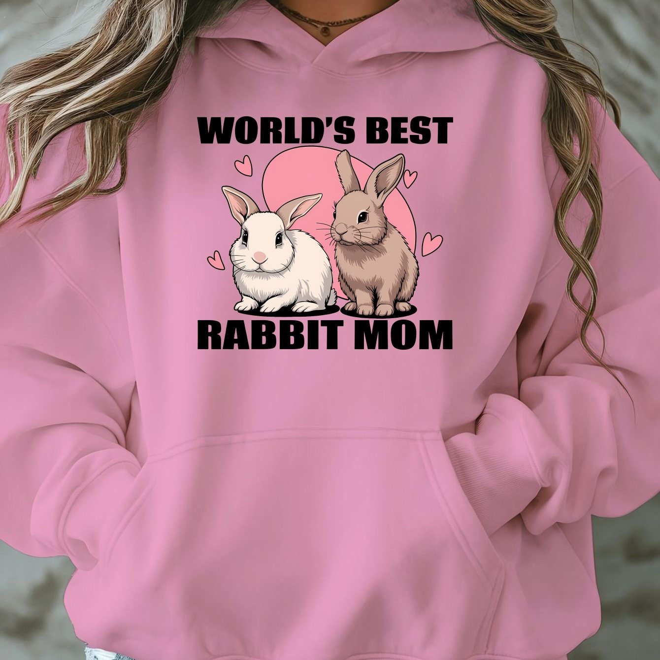 TEMU Plus Size Women's "world's Best " Graphic Hoodie - Casual Long-sleeve Pullover With Pockets, Red With Cute , Fall & Winter Wear, Autumn Winter