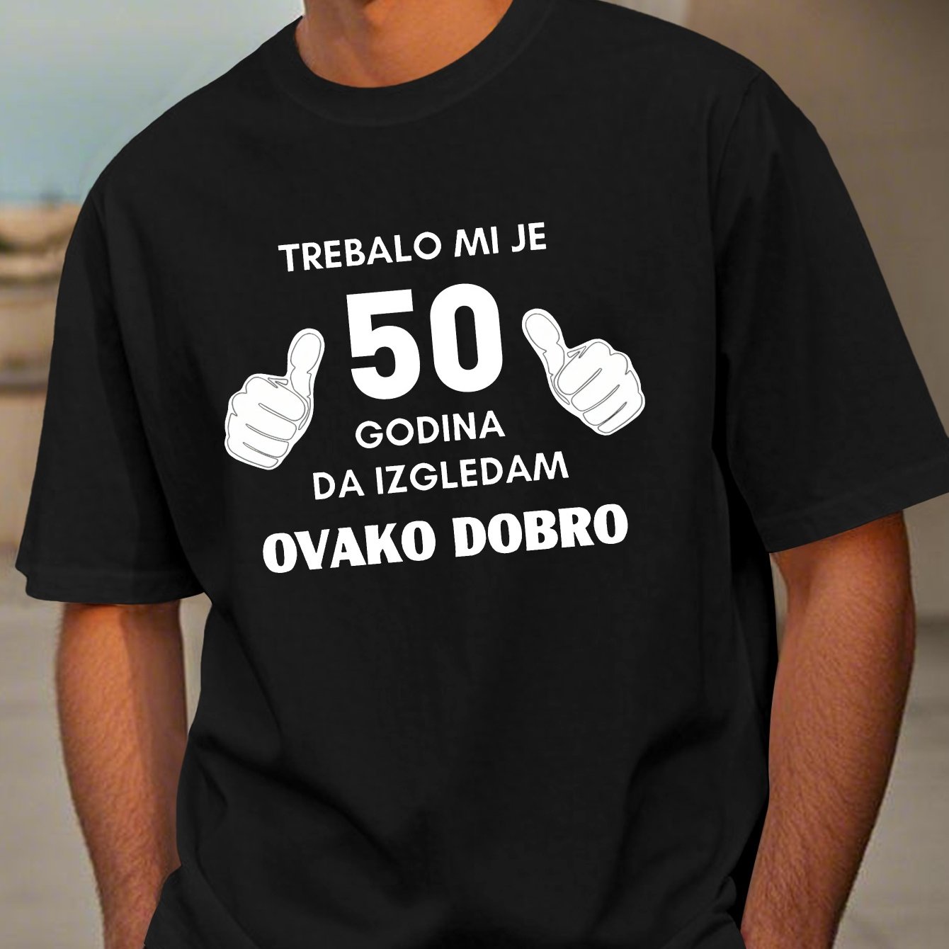 TEMU Croatian 50th Birthday Men's Short Sleeve T-shirt Summer T-shirt Top