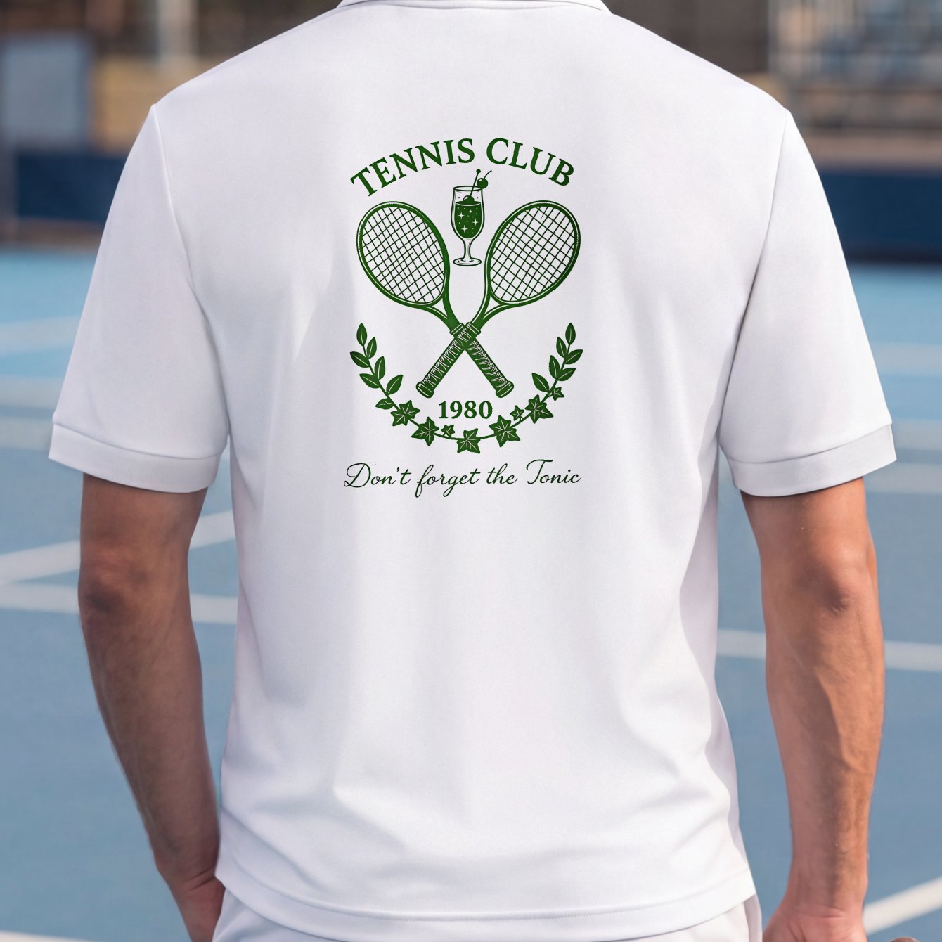 TEMU Men's Fashion Tennis Print Short Sleeve Shirt, Casual Athletic Top