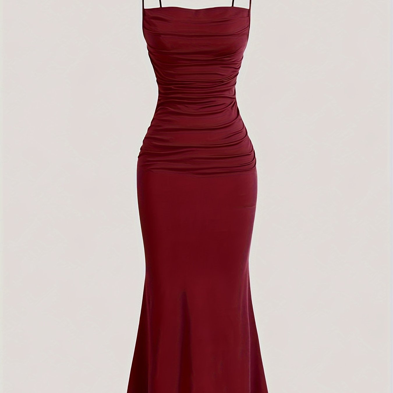 Wine Red Spaghetti Suspender Dress