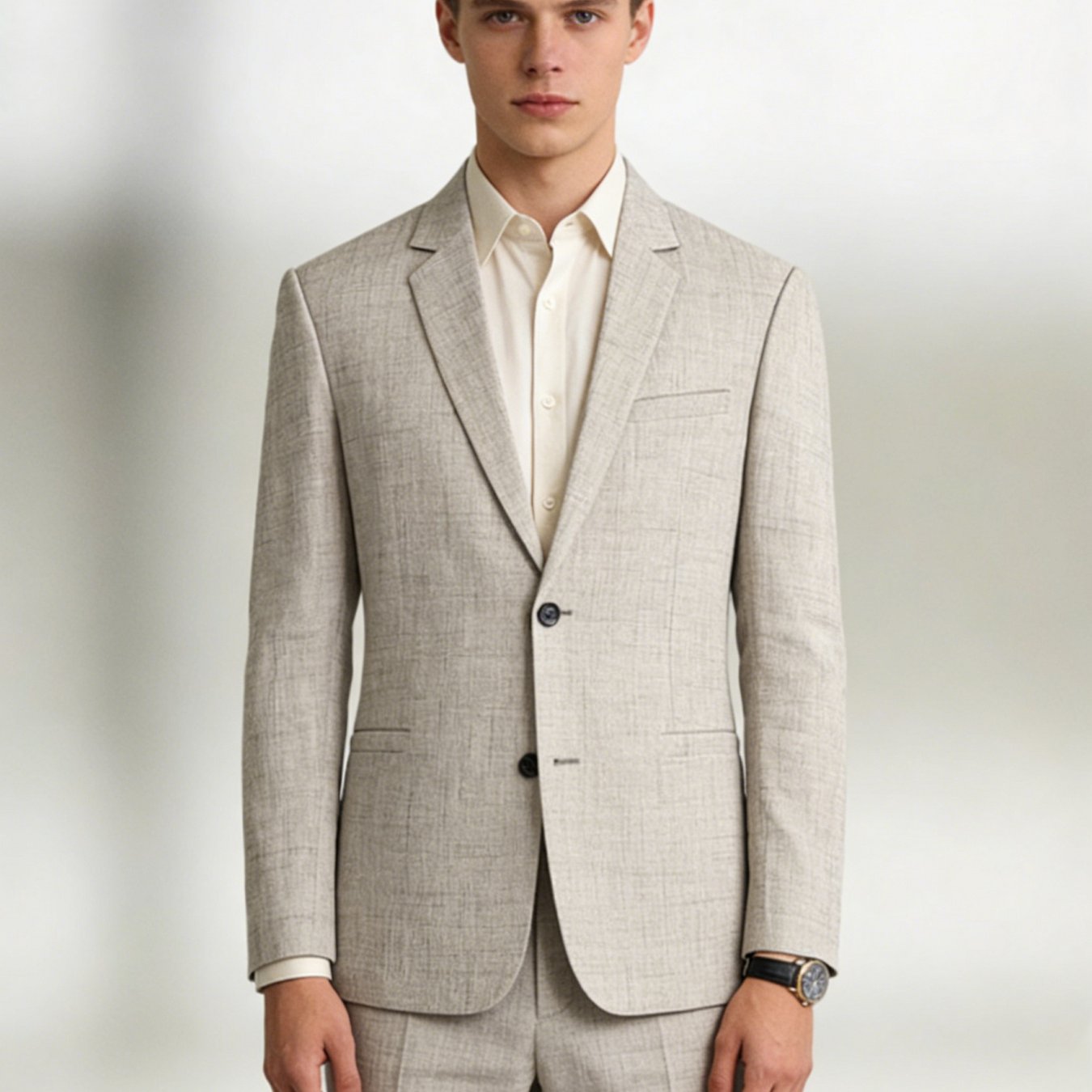 TEMU 2026 Men's Spring/autumn Fashion Suit Top For Gatherings, Interviews, And Commuting - Versatile Men's Casual Attire