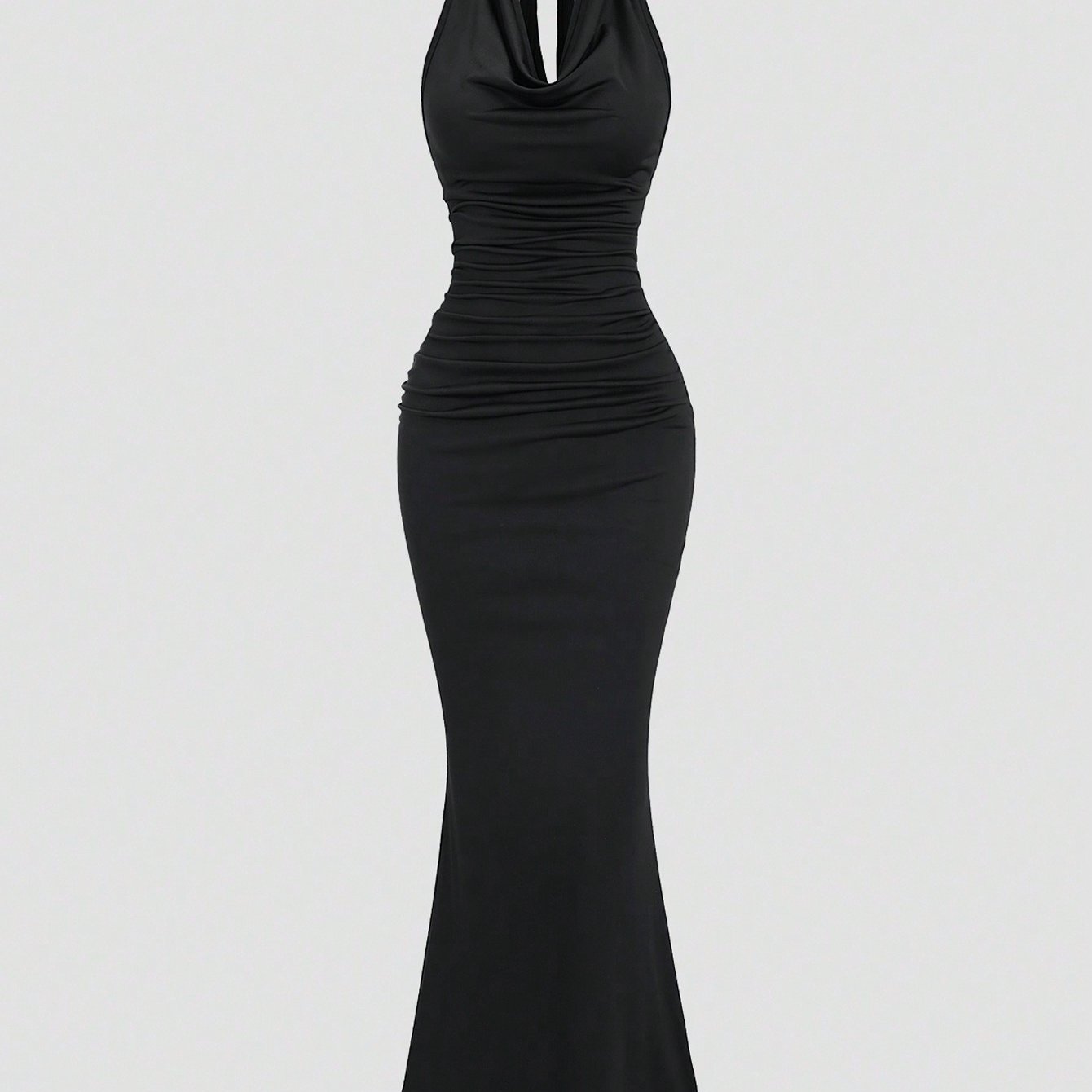 E-shop Damen Schwarzer Bodycon Fischtail Rock mit Fall Sleeves