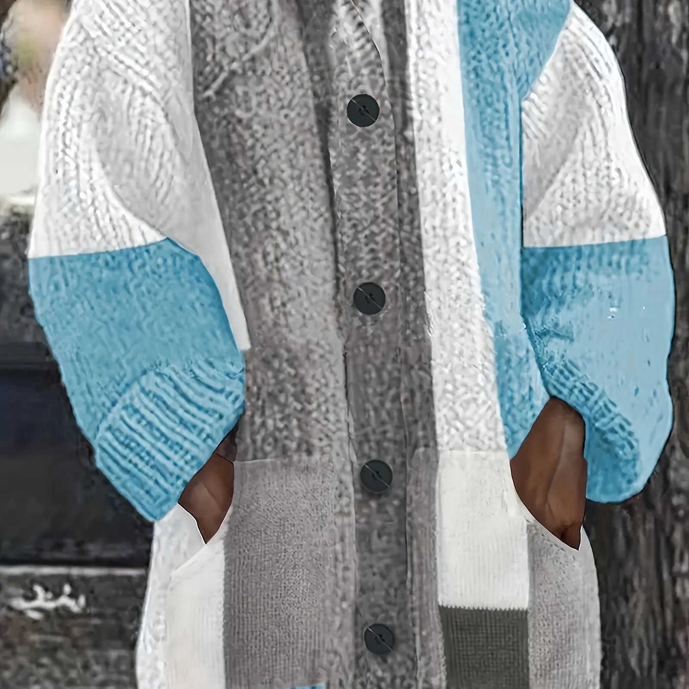 Plus Size, Plus Size Women's European And Loose Long Sleeve Pocket Hooded Cardigan