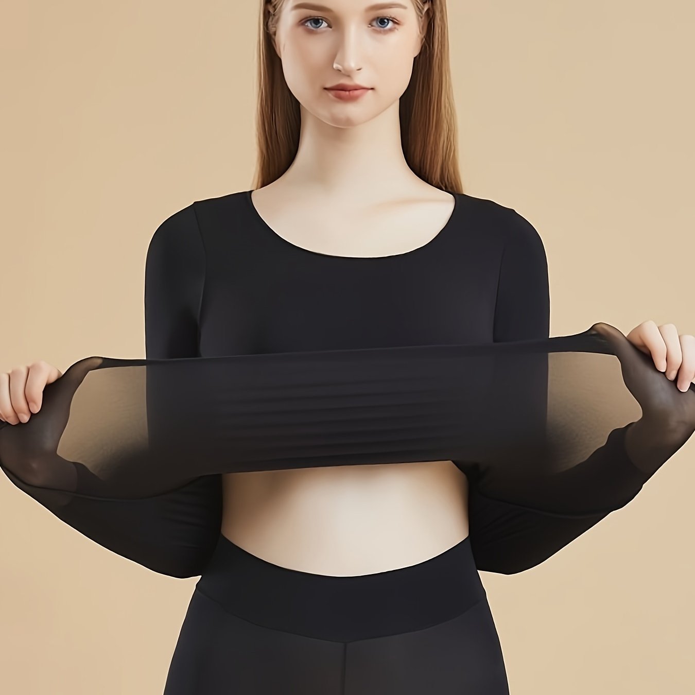 Hodo Seamless Thermal Underwear Set Long Sleeve Crew Neck - Temu