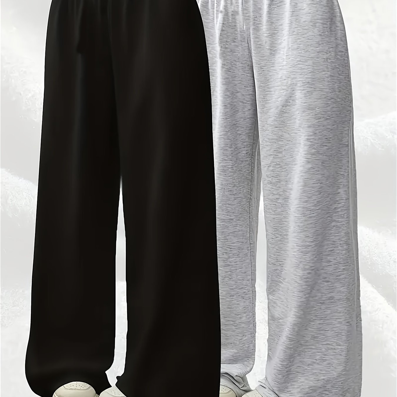 2pcs Vibrant Jogger Pants, Straight-leg Polyester Knit Fabric, Comfortable For , Casual Wear With Elastic Waistband, Perfect For Outdoor, Back To School Essentials