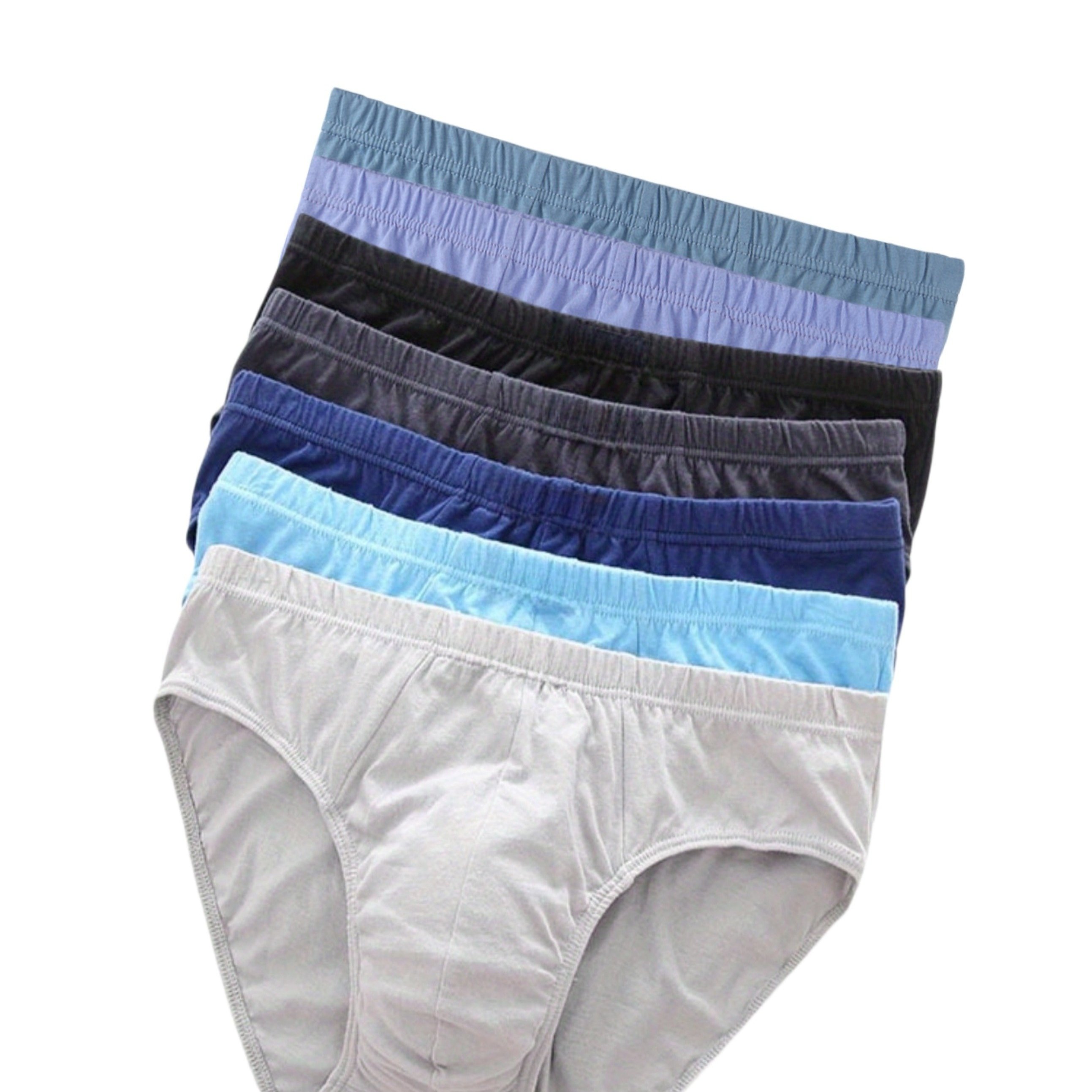 Random Set Of 7 Men&;s Briefs, Mid-rise Shorts For Young Men, Plus Size Breathable Sexy Underwear With Double-layered Pouch