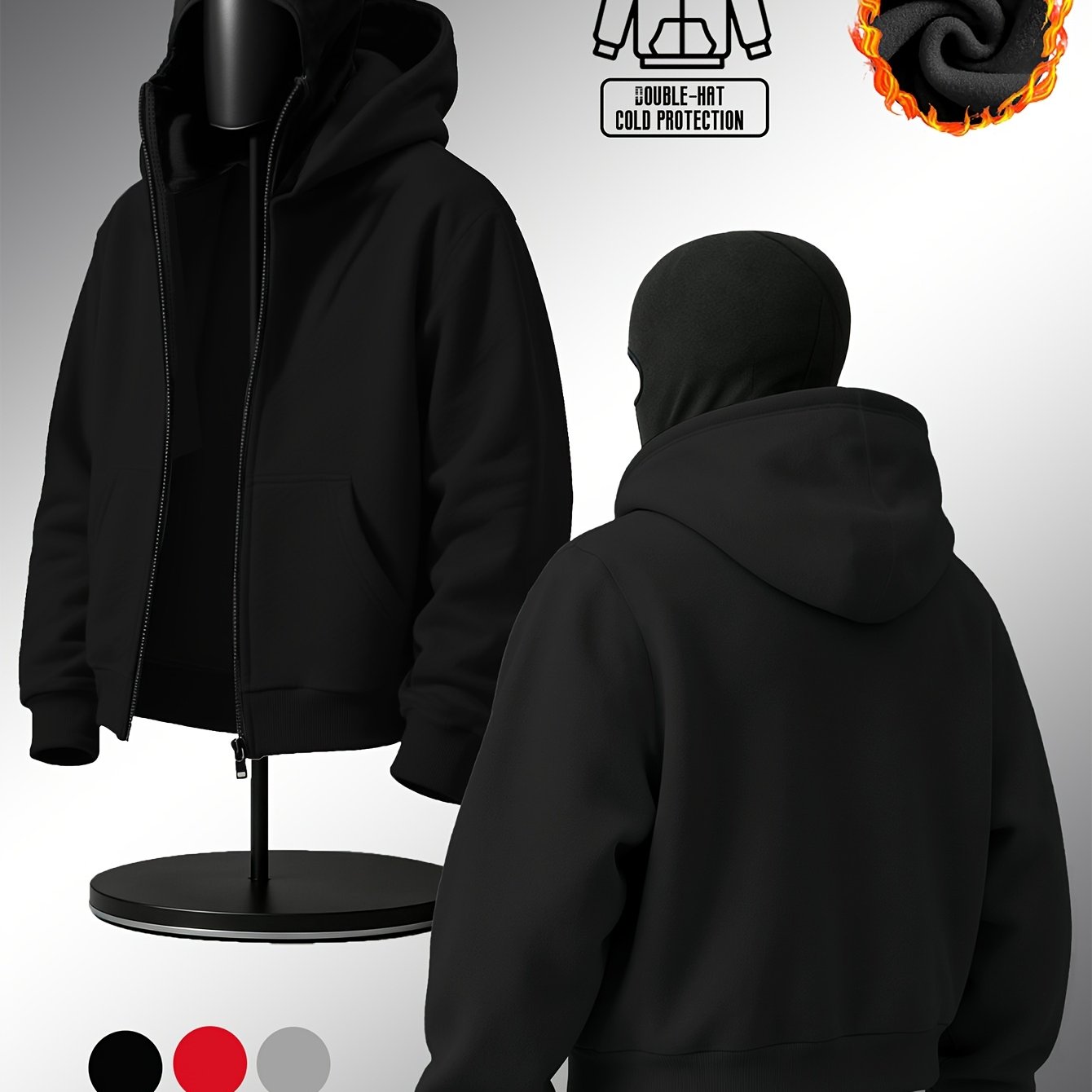 TEMU Trendy Men's Sweatshirt With Smooth And Durable Zipper, Casual And Versatile