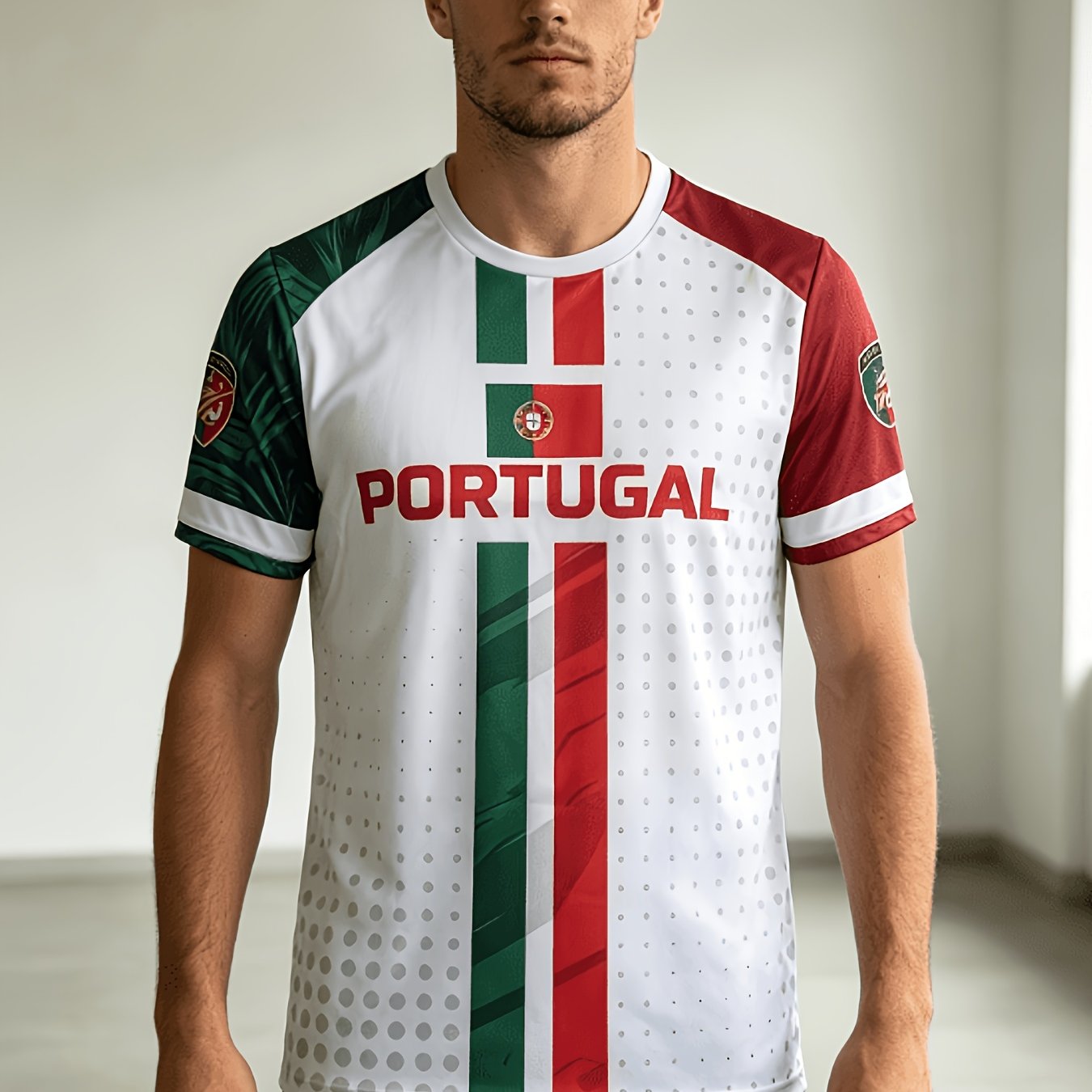TEMU [printed Design - Non-textured] Men's Multi-functional Sports T-shirt, Designed For Football Enthusiasts, Breathable And Soft Fabric, Suitable