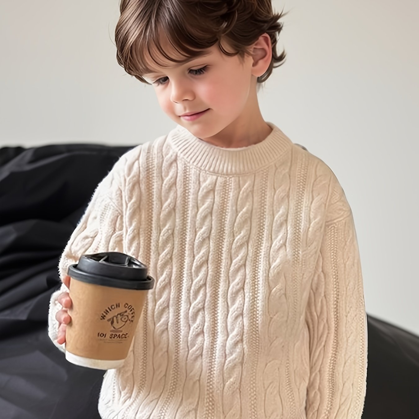 601099725111299boys' And Girls' Round Neck Thickened Loose-fit Fashionable Exquisite Sweater