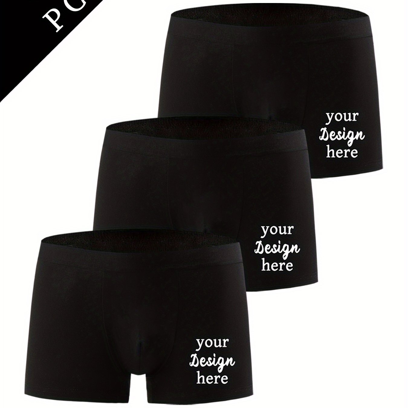 TEMU Men's 3pcs Custom Boxer Shorts - Fun Designs To Create Your Most Satisfying Unique Outfit