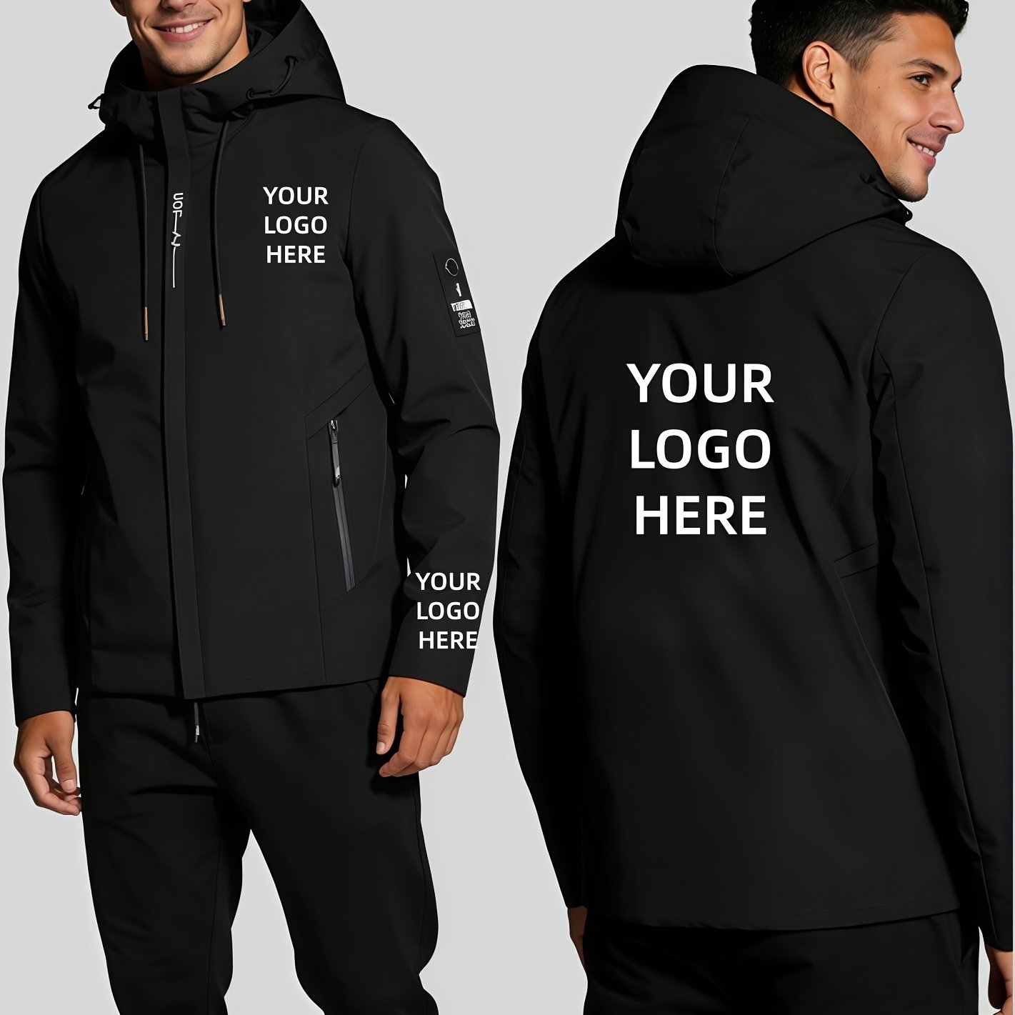 TEMU Custom Men's Motorcycle Windbreaker Jacket - 100% Custom Leisure Outdoor Soft Shell Coat, Suitable For Motorcycle Jacket, Customizable Flight
