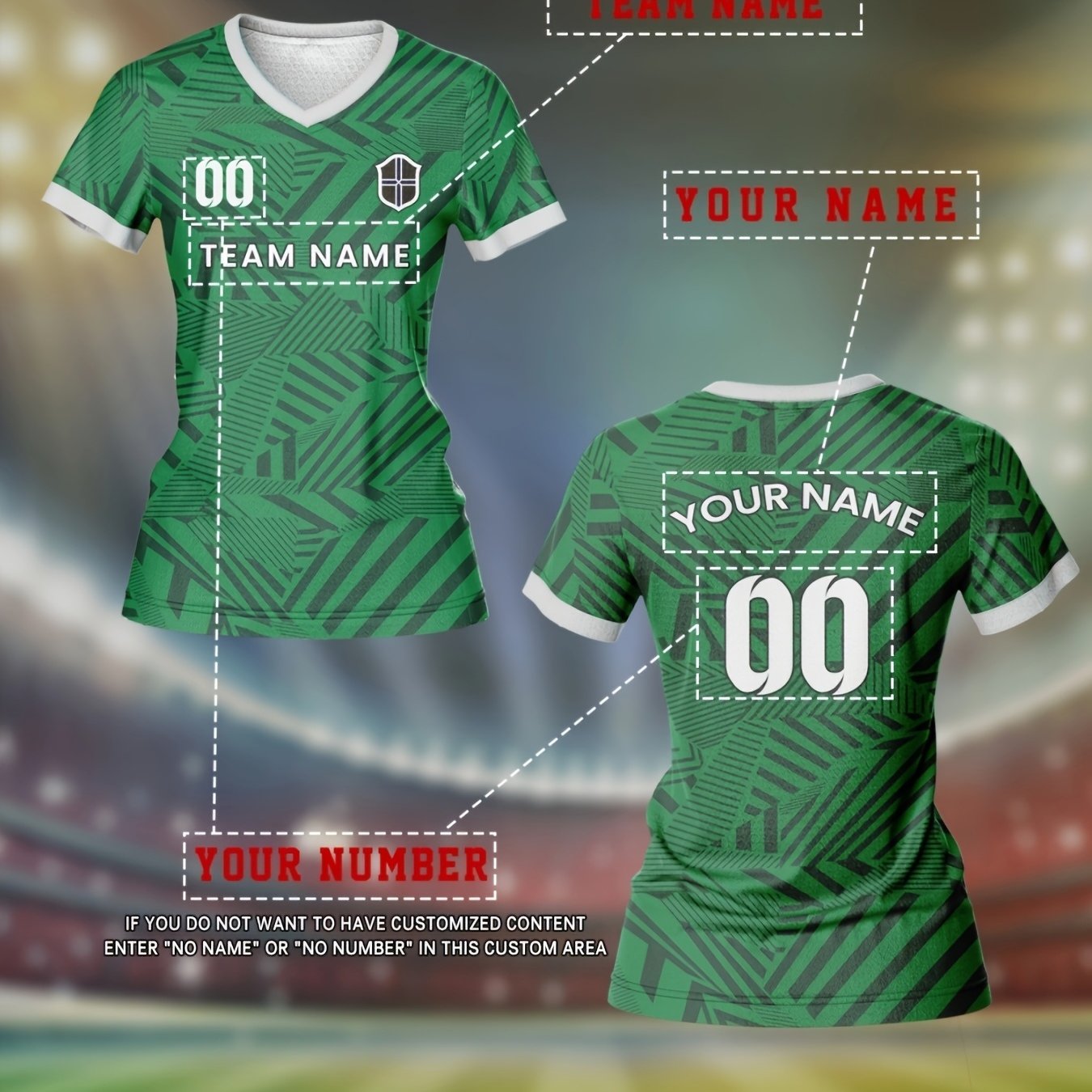 TEMU 2026 Custom Women's V-neck Soccer Jersey - Personalized With Name And Number, Breathable Quick-dry Moisture-wicking Fabric, Loose Fit With Print