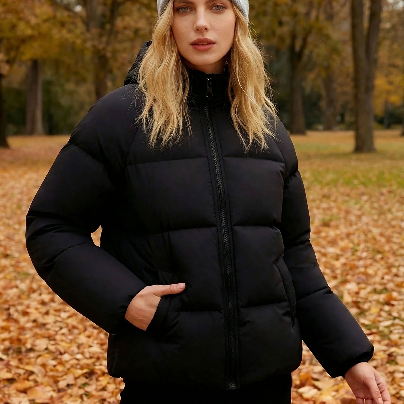 TEMU Women's Thick Winter Coat - A Warm Hooded Jacket, Long-sleeve Casual Outerwear, Perfect For Cold Weather, Elegantly Designed, Warm And