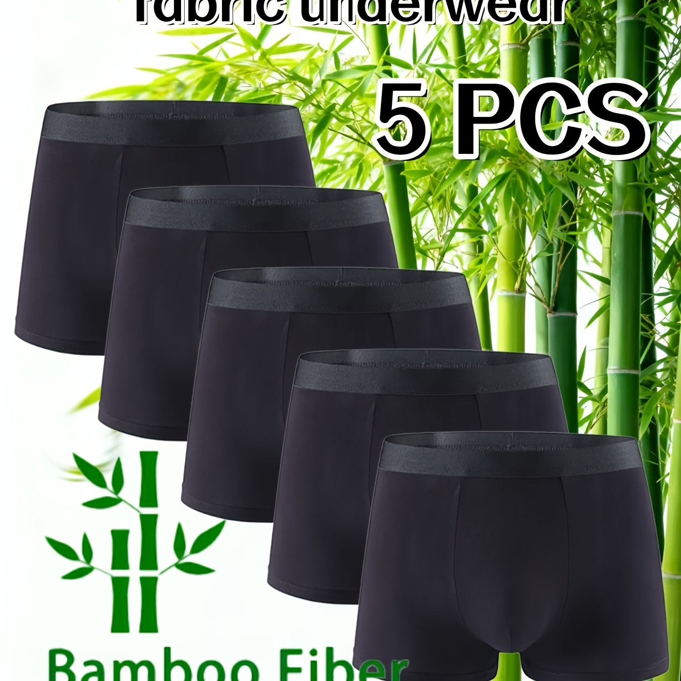 TEMU 5pcs Men's Boxer Briefs, High Stretch Breathable Underwear, Fit, For Sports And Fitness