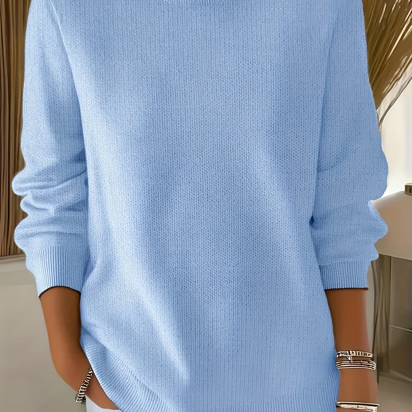 E-shop Neuer Herbst & Winter Rundhals Fein-Langarm-Pullover | Warm & Hautfreundlich + Minimalistischer Druck, , Vielseitig & Lazy-Chic