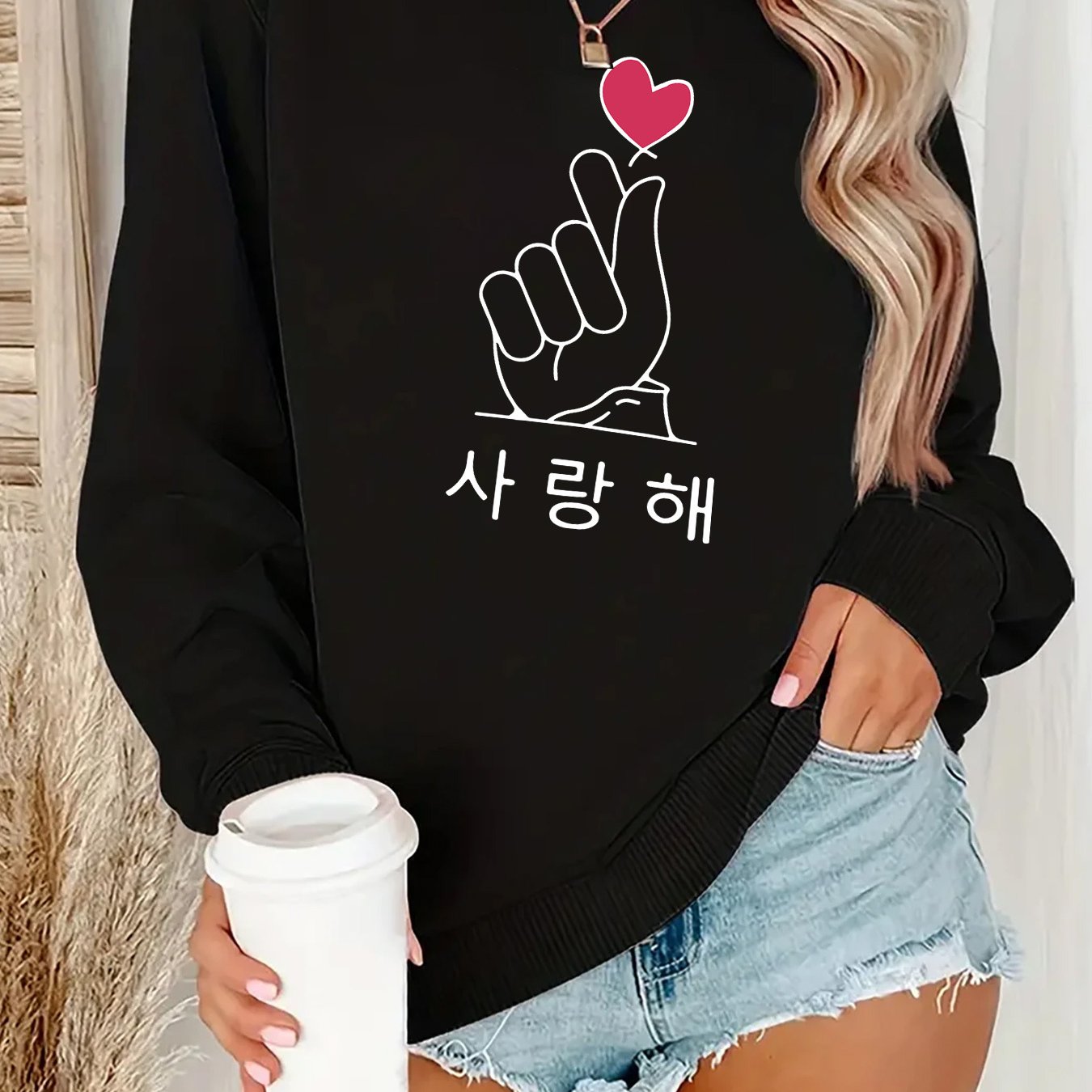 TEMU Pattern-printed Sweatshirts, Autumn And Neck Casual Sweatshirts, Women's Clothing.