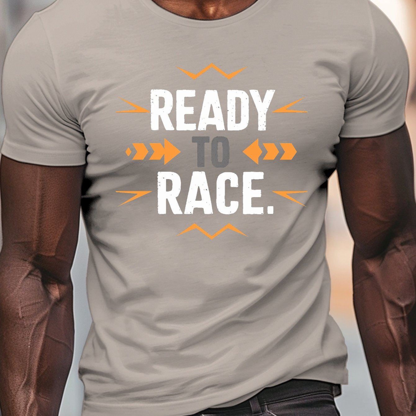 TEMU " Men's Casual Tee - Lightweight, Comfy Polyester Crew Neck T-shirt With Geometric Print For Summer