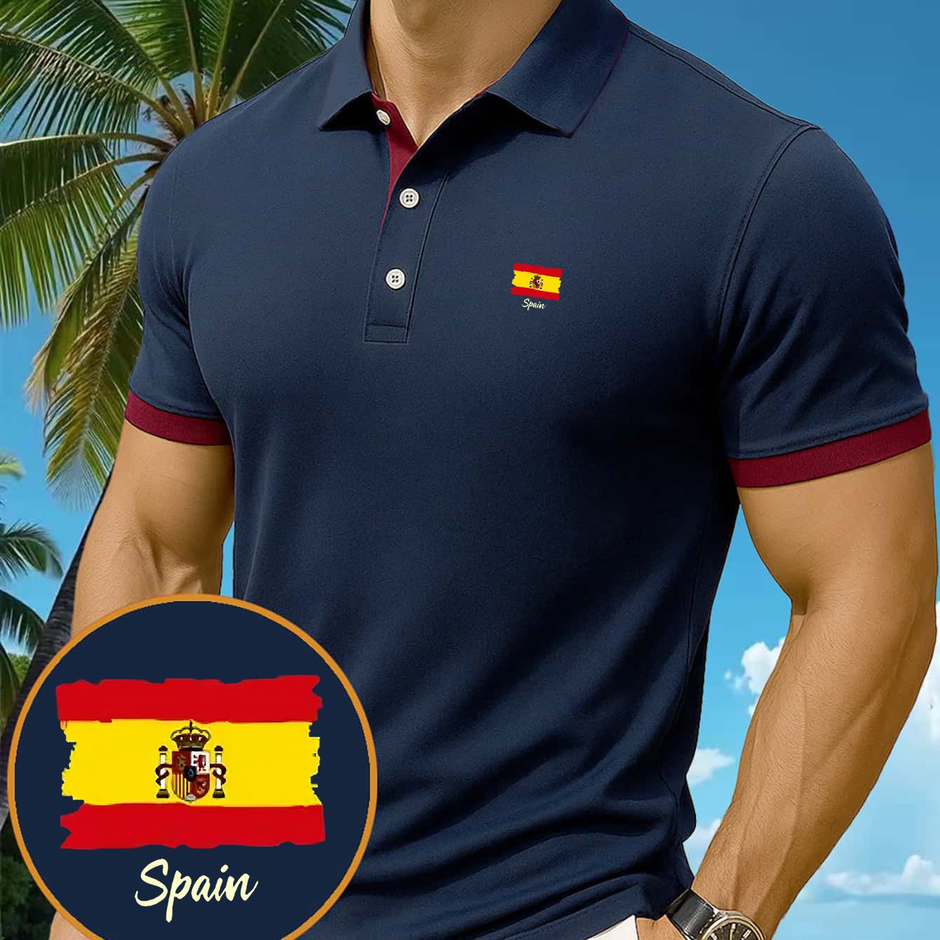 TEMU Conjunto de negocios para hombre con un polo de manga corta, diseñado para la comodidad en tops para hombre