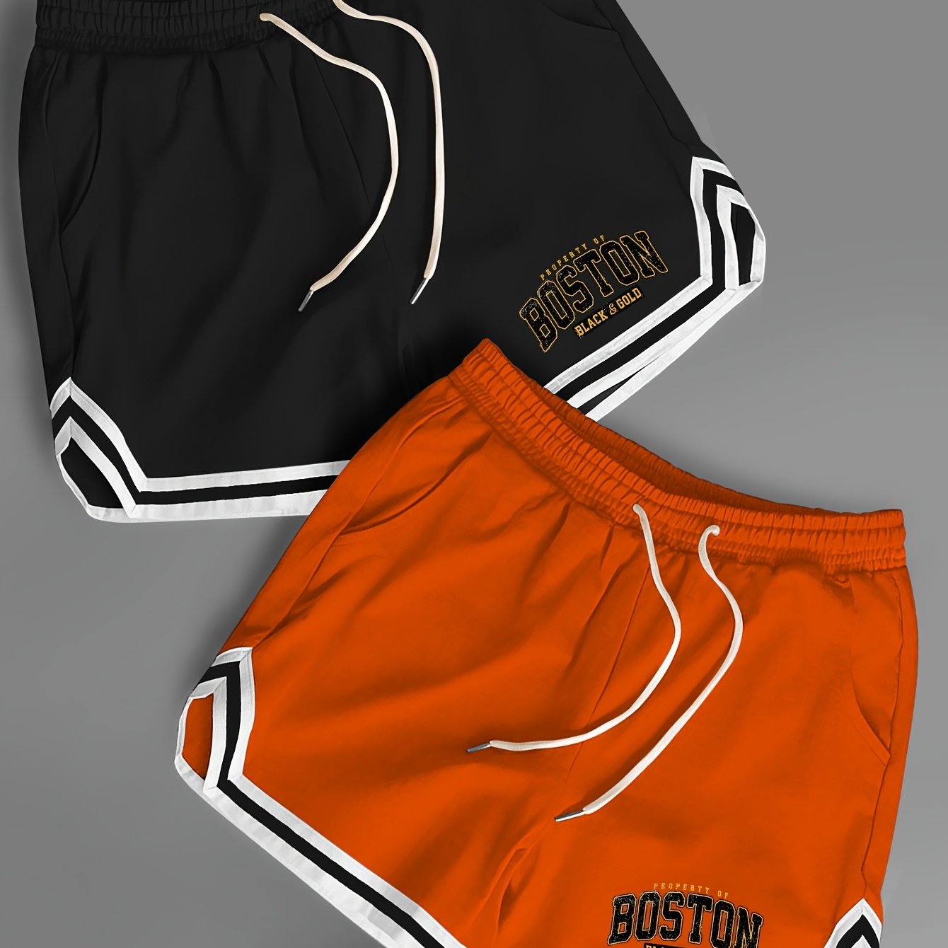 TEMU 2pcs Set Summer Shorts Men's Swimwear Men's Basketball Shorts With Pockets Drawstring Loose Casual Sports Running Straight Men's Shorts Beach