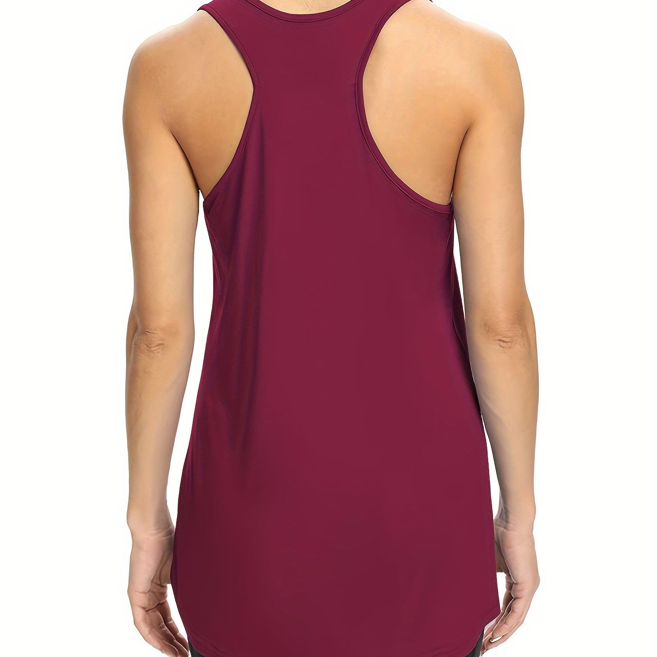 TEMU Top de Yoga Extensible pour Femmes - Haut Manches avec Dos Ouvert pour l'Entraînement et le Yoga, T-shirt Respirant en Couleur Unie Lavable en