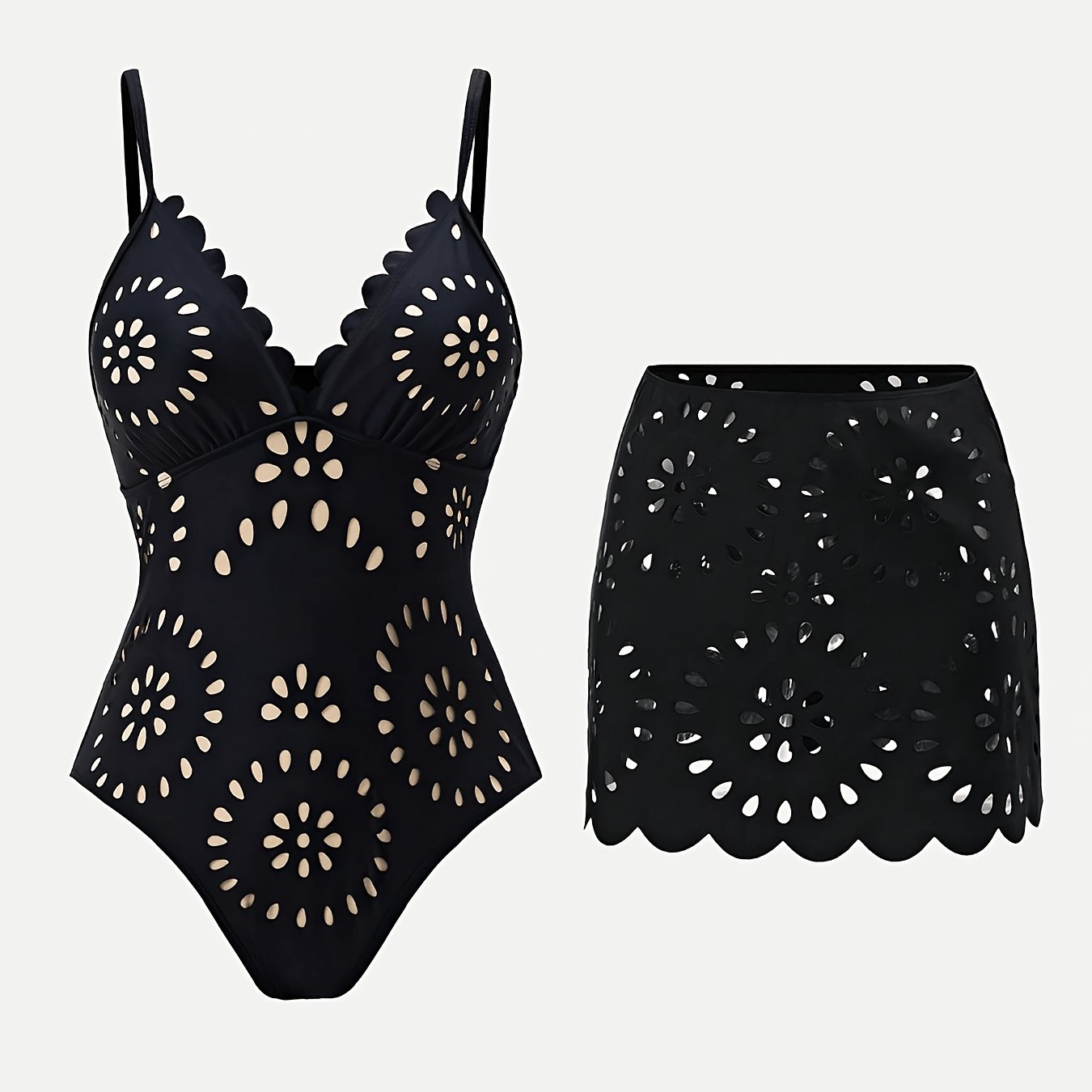 TEMU New Women's Swimsuit Featuring A , Short Skirt, Casual Beach Style, Adjustable Shoulder Straps, And In Two-piece And One-piece Options