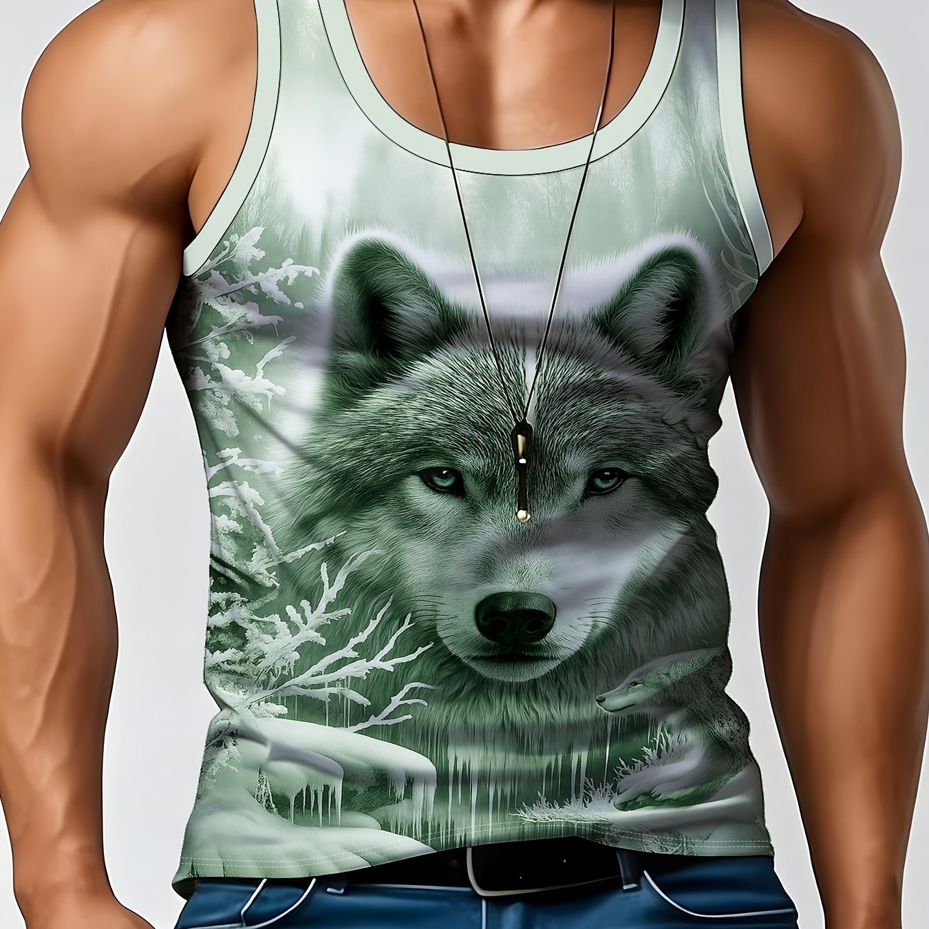 TEMU Men's Casual Printed Sports Tank Top, Regular Fit, Soft And Comfortable Fabric, Suitable For Fitness Training, Outdoor Activities, And Everyday