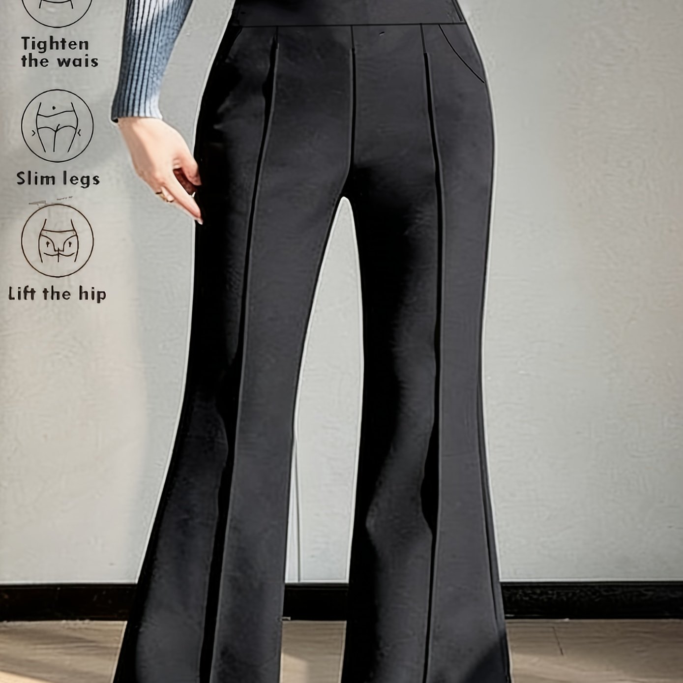 TEMU High-waisted Wide-leg Casual Women's Pants, Straight-leg Women's Pants, Comfortable Long Women's Pants, Jogging Pants, Workout Pants, Pants,