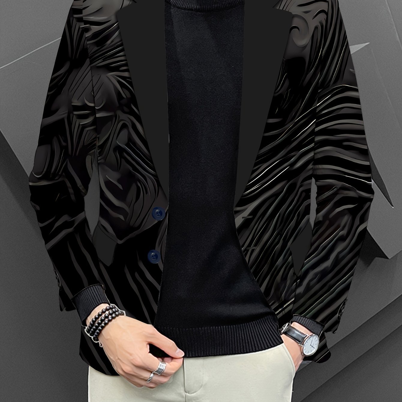 TEMU Men's American Trendy Youth Casual Single-breasted Blazer