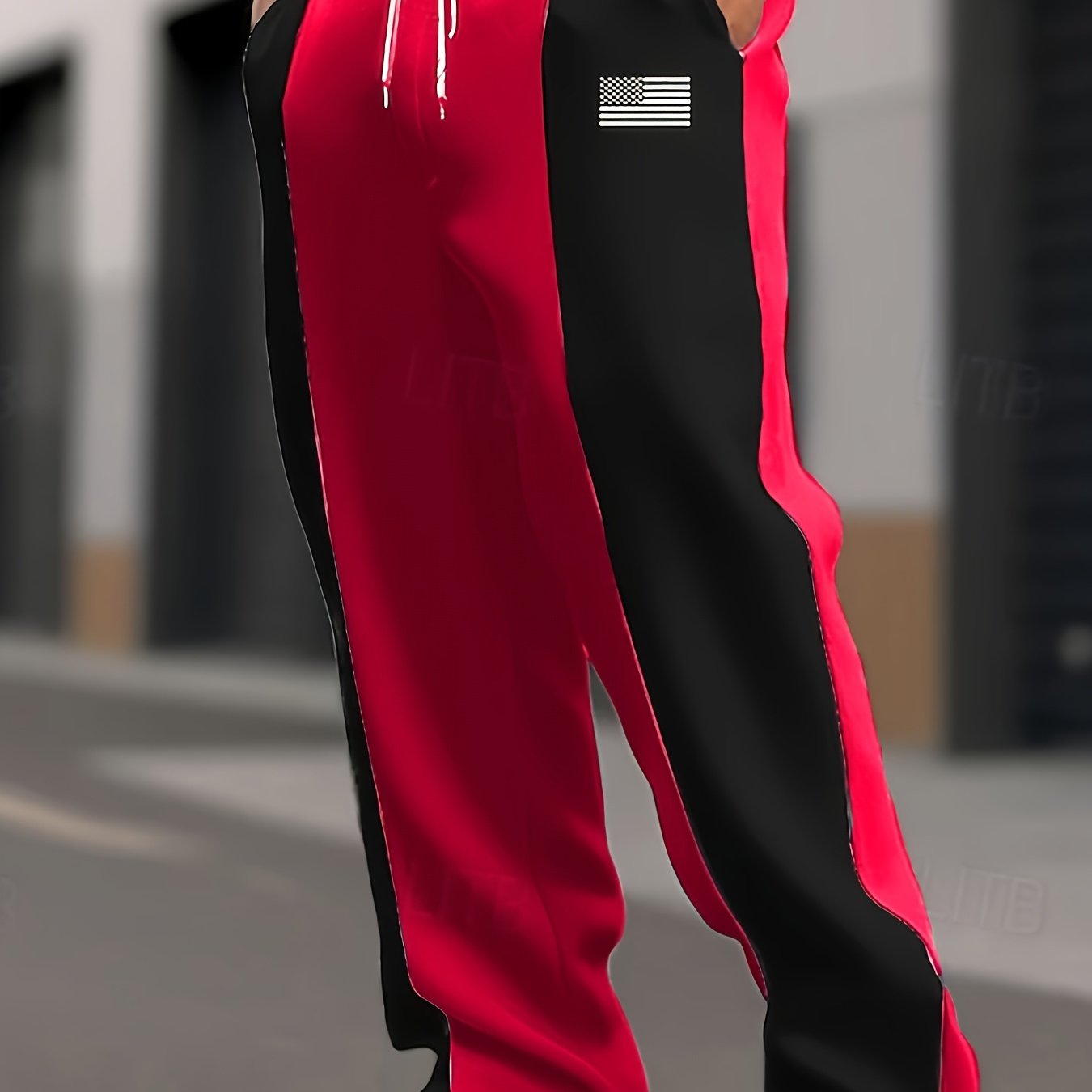 TEMU Men's Loose Fashion Straight Leg Trousers Regular Fit, Machine Washable Casual, Durable Fabric , Everyday Wear, Trendy Style, Essential, Plus