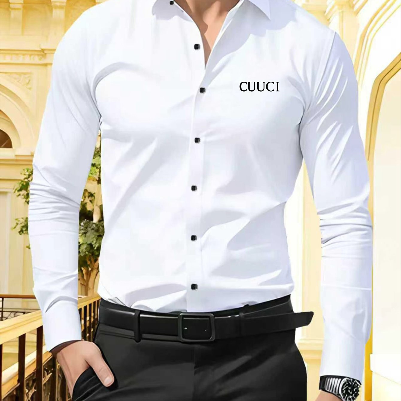 TEMU Men's Casual , Long Sleeve Shirt, Spring Summer, Minimalist Print Design, , S-3xl, Easy Printed Pattern, Fashion Item, Perfect For Gifting, Fits