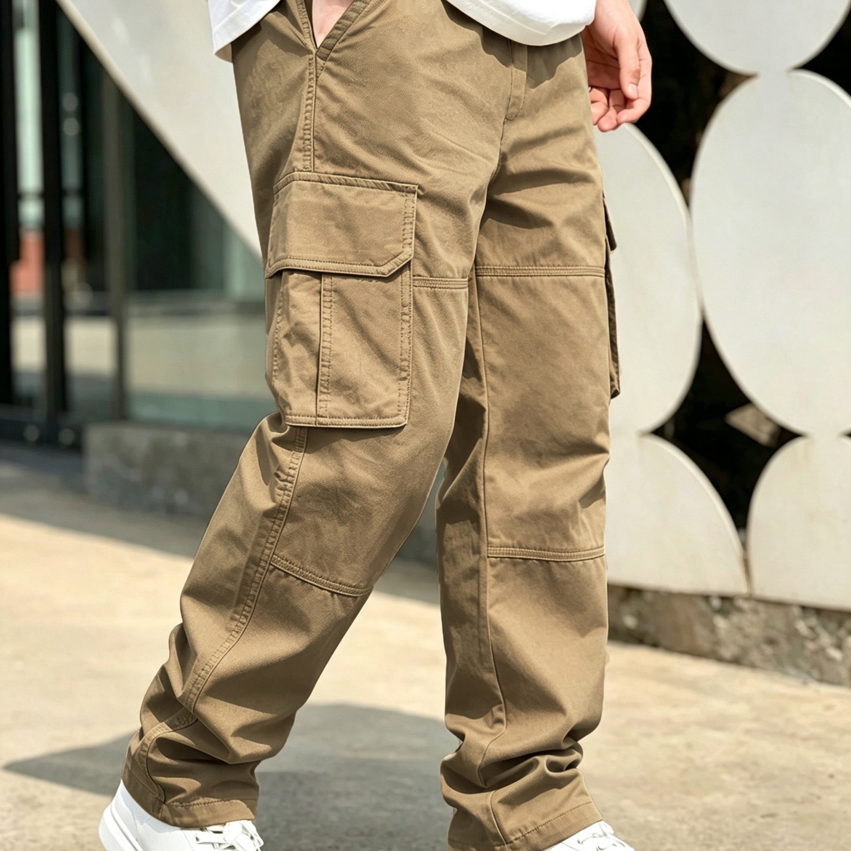 TEMU Men's Fashion Multi-functional Multi- Business Cargo Pants, Suitable For Hiking, Outdoor Cycling, And Casual Wear, Utility Cargo Pants, Loose
