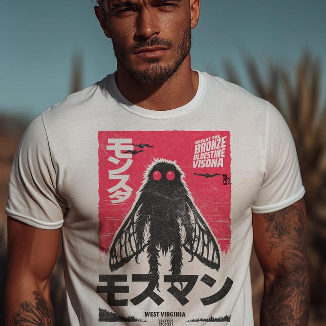 TEMU Men's T-shirtmothman Retro Japanese Horror Men's T-shirt Unisex Teeplus Size, Plus Size