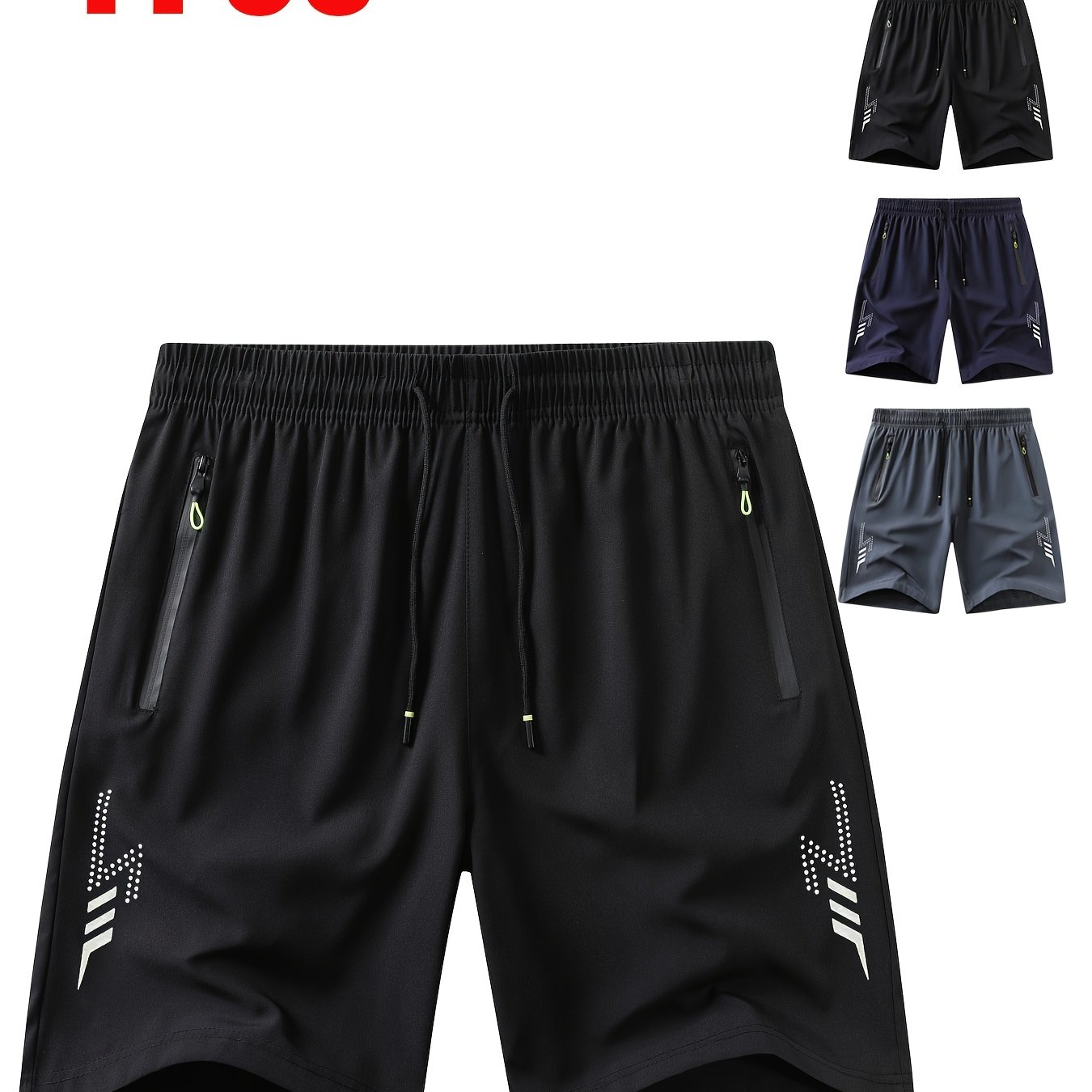 TEMU 1pc Of Summer Men's Casual Minimalist Style Comfortable Shorts, Breathable And Quick-drying, Print Pockets And Drawstrings, Summer Clothing,
