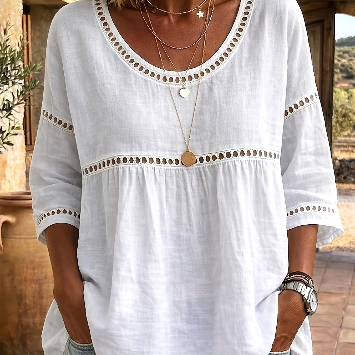 TEMU Plus Size Women's Casual Top Shirt