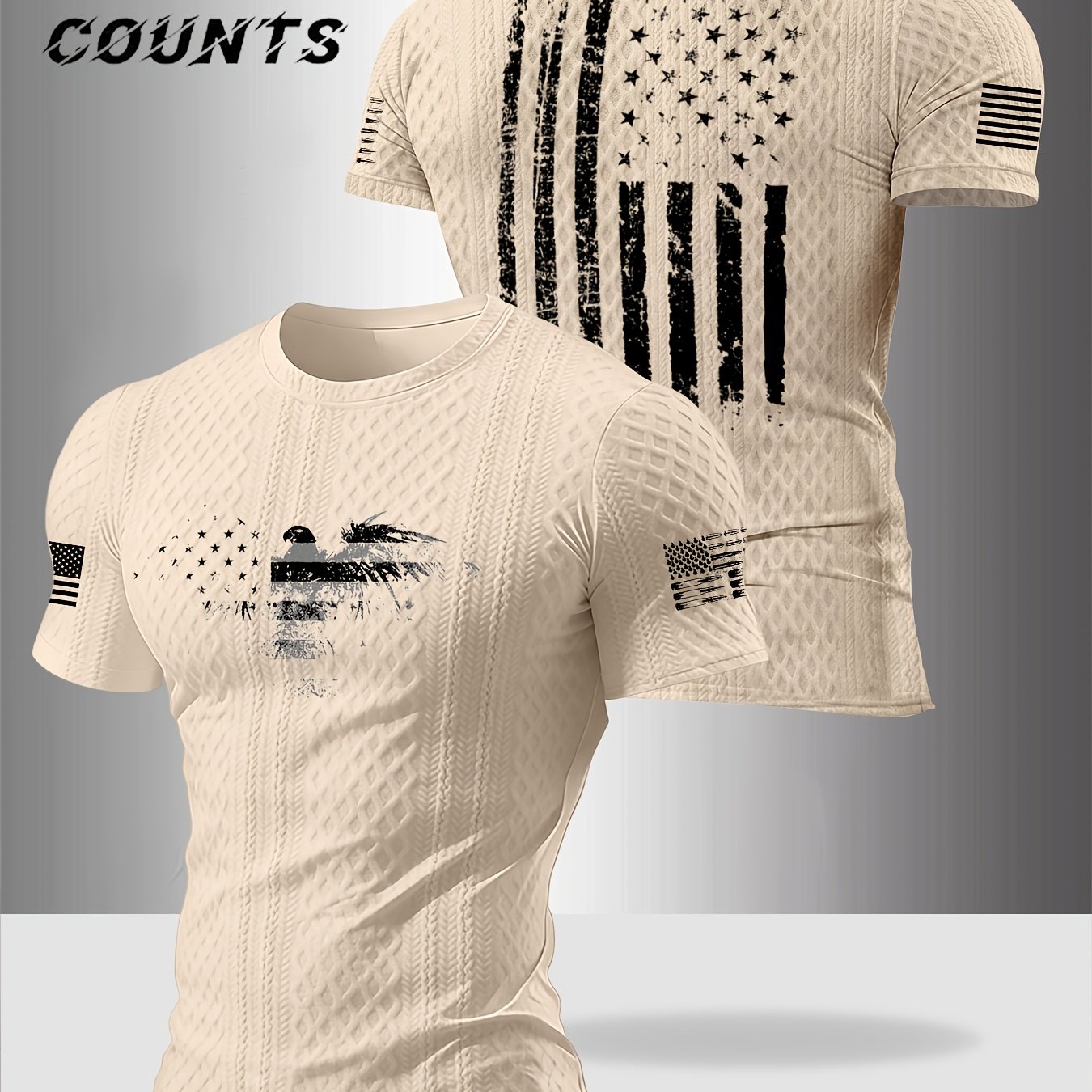 E-shop Herren Rundhals Kurzarm T-Shirt mit Struktur, ideal für Sommer, Casual Sport