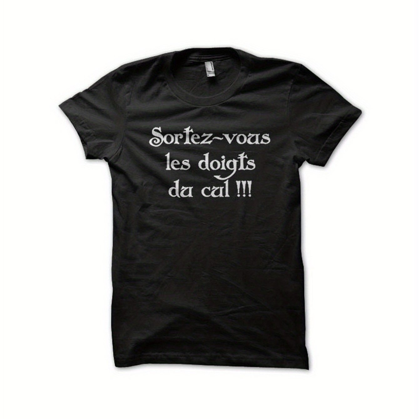 TEMU T-Shirt - Impression Excalibur en Français & Arthurienne, 100% Coton, Col Rond Manches Courtes, Cadeau de Noël, Respirant pour un Confort Toutes
