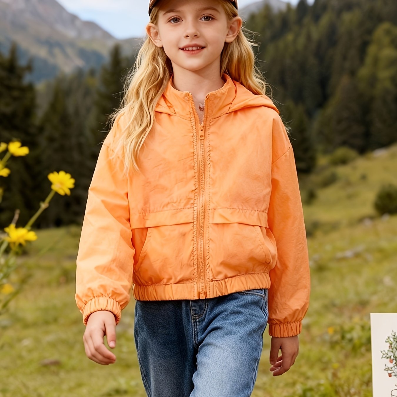 Solid Color Lightweight Jacket for Girls